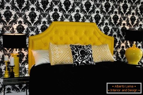 Дизайн на спалнята в класически стил и черно