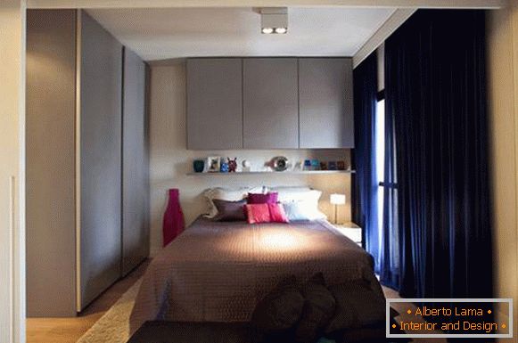 Спалня в малък апартамент 45 квадратни метра. м.