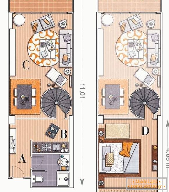 Оформлението на двуетажен апартамент