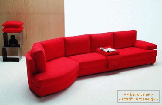 червено модулен диван