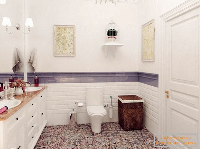 Интериор на малка баня, съчетана с тоалетна