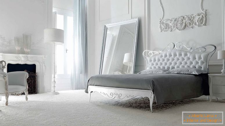 съвременните мебели спалня-за-бели спални-дизайн-идеи дошъл, с бяло-пискюли-табла-на-желязо-легло-кадър и-класически бял nighstand-в-дърворезба плюс бяло- класически пискюли-фотьойл