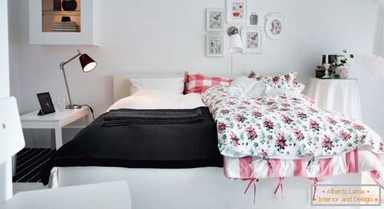 розово-бяла спалня дизайн