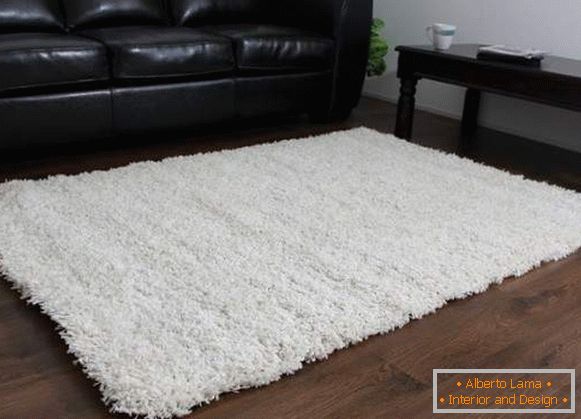 бял пухкав килим, снимка 5