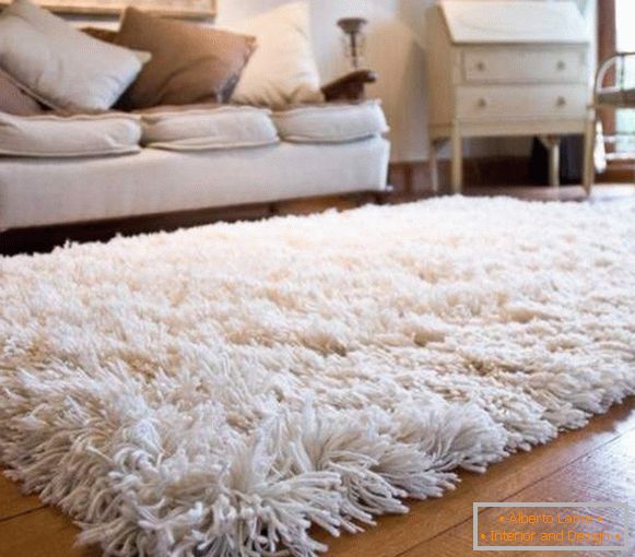 бял килим с дълга дрямка, снимка 56