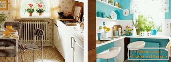 Примери за оформлението на малките кухни