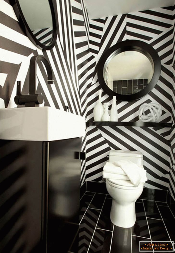 black-and-white-баняroom-wall