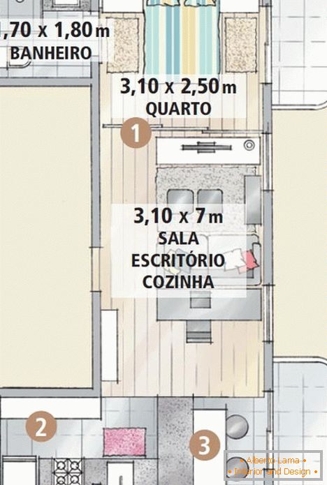 Апартамент план в мини-тавански стил