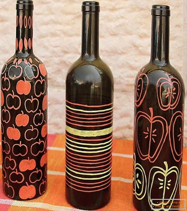 Идеи за боядисване на бутилки от вино