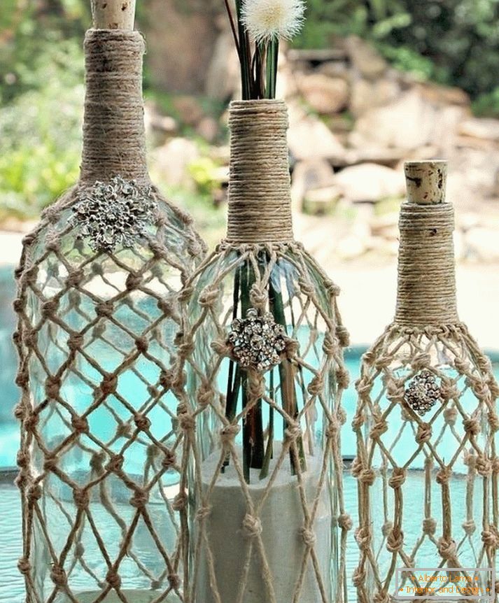 Трикотажни бутилки декор