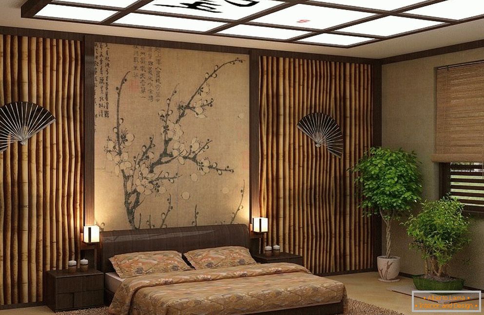 Бамбукови панели в интериора на японския стил
