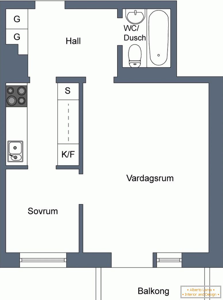 Апартамент с една спалня и балкон