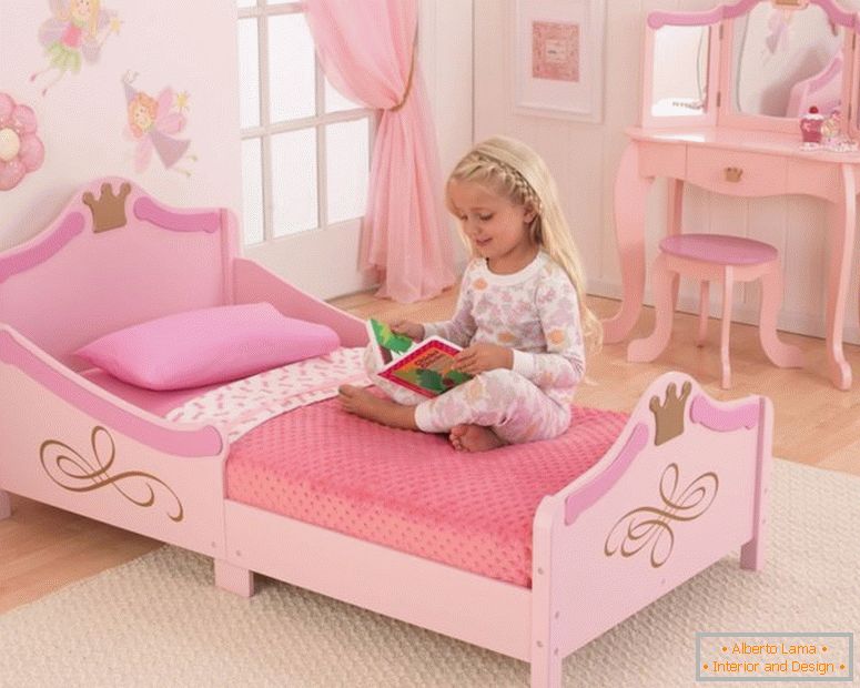 принцеса розово-момичета-легло-2