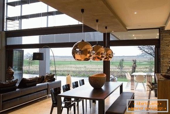 Интериорен дизайн на частна къща - кухня гостиная в современном стиле