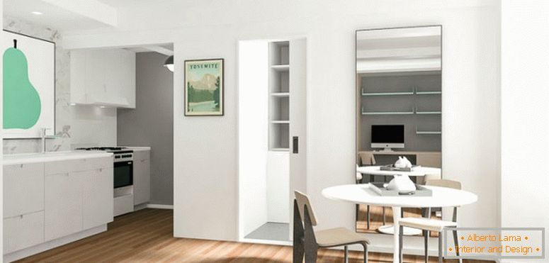 Интериорен дизайн на малък апартамент в бял цвят