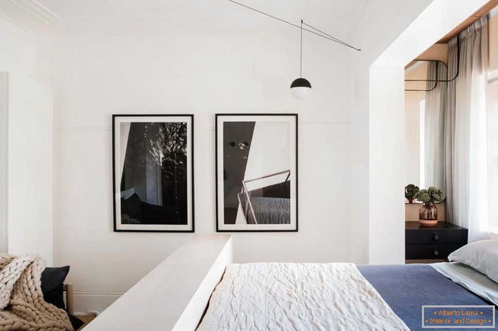 Интериорен дизайн на малък апартамент в Сидни - спинка-подставка