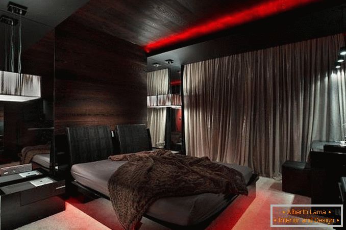 спалня в черно и червено, снимка 18