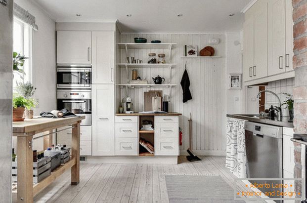 дизайн на малка кухня в частна къща фото