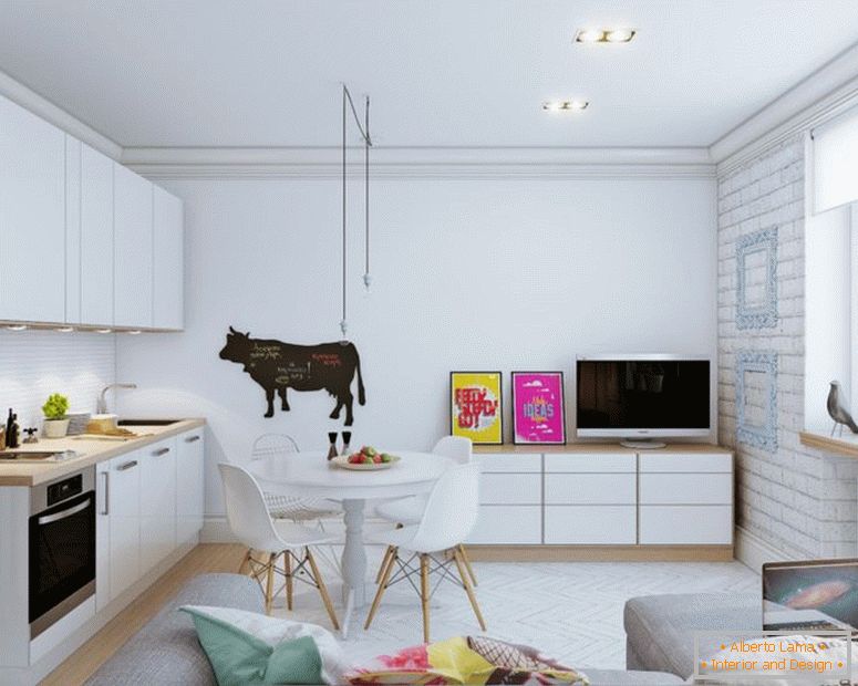 Скандинавски интериорен дизайн-малък апартамент-студио-24 квадратни M10