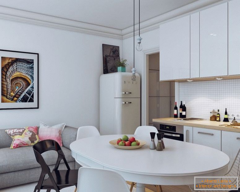 Скандинавски интериорен дизайн-малък апартамент-студио-24 квадратни M14