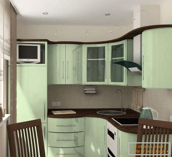 Малки стаи - кухненски дизайн на снимка в апартамент от 30 кв.м.