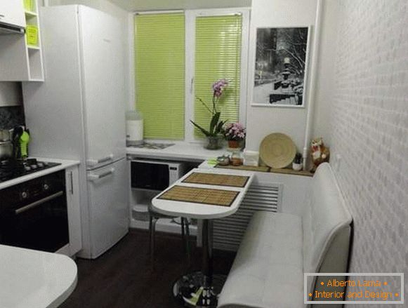 Дизайн на малки стаи в апартамента: кухня с бар брояч вместо маса