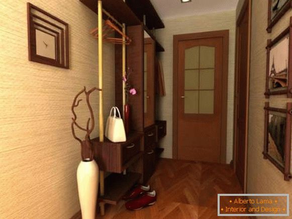 Модерен дизайн на малки стаи в апартамента - входно антре и коридор
