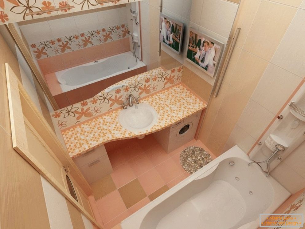 Визуално увеличение в пространството на малка баня с огледало