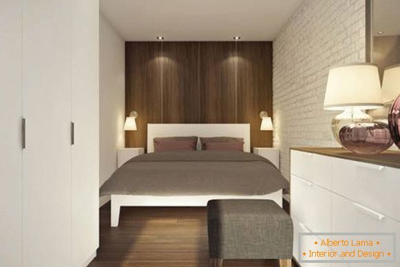 Дизайн на спалня в двустаен апартамент от 45 кв. М