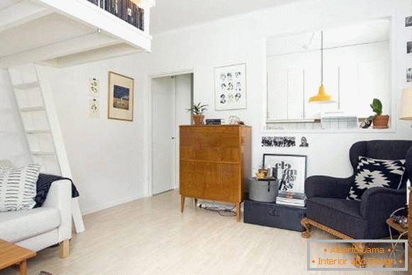 Скандинавски дизайн на едностаен апартамент от 35 кв.м.