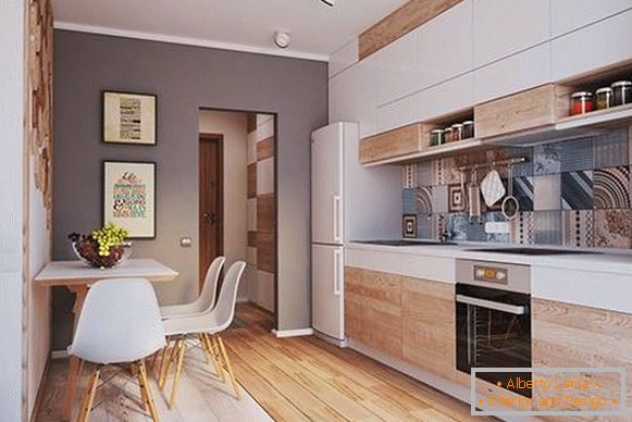 Уютна кухня в дизайнерско студио апартамент 40 кв.м.