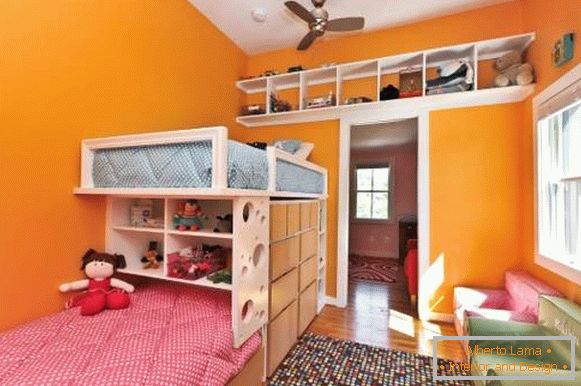 Дизайн на едностаен апартамент с две деца - интериор на детска стая
