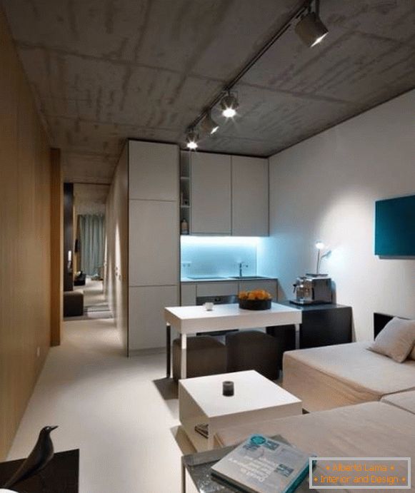 Дизайн на едностаен апартамент в модерен стил