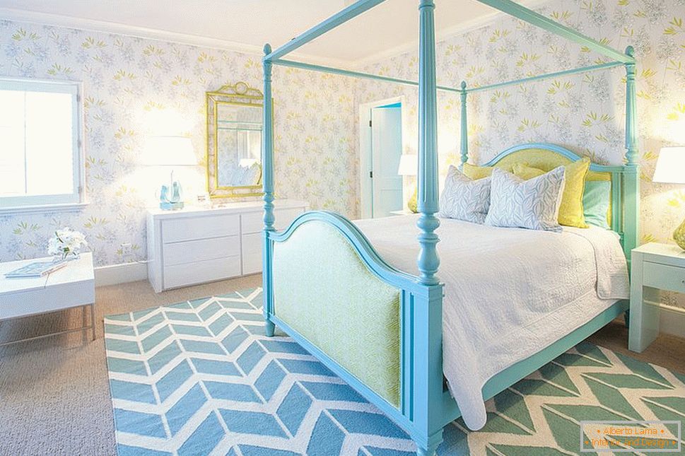 Спалня за момиче в син цвят