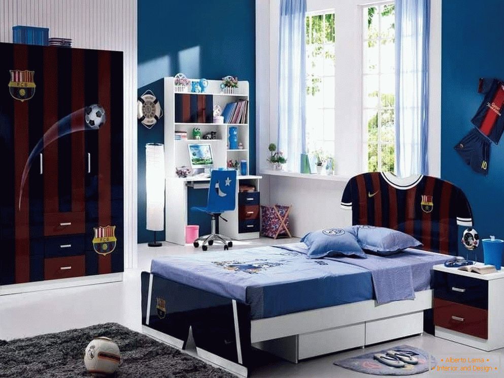 Дизайн на спалня в спортен стил за момче
