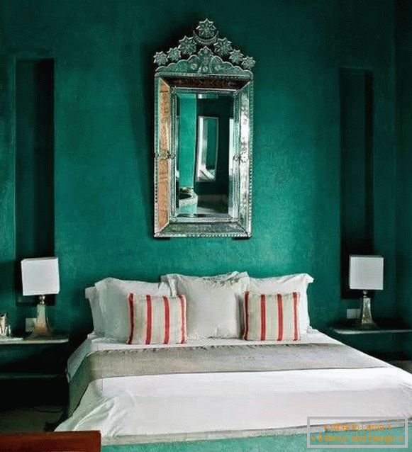 Зелена спалня в луксозен стил