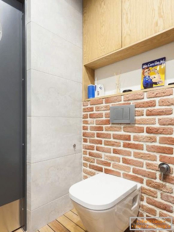 Дизайн на малка тоалетна - снимка в стила на таванско помещение