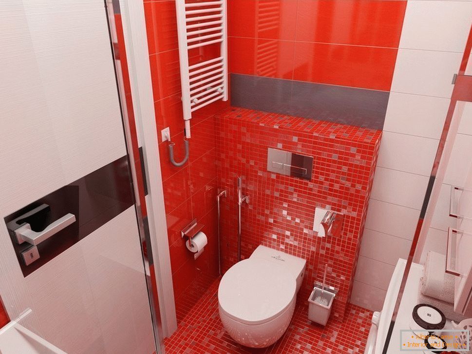 Червена плочка в банята
