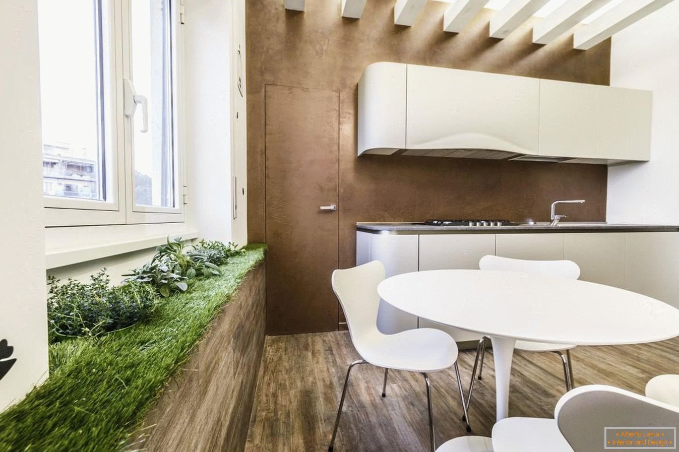 Зелена площ в кухнята за еко-стил