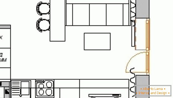 Планирайте кухня-хол в малък апартамент