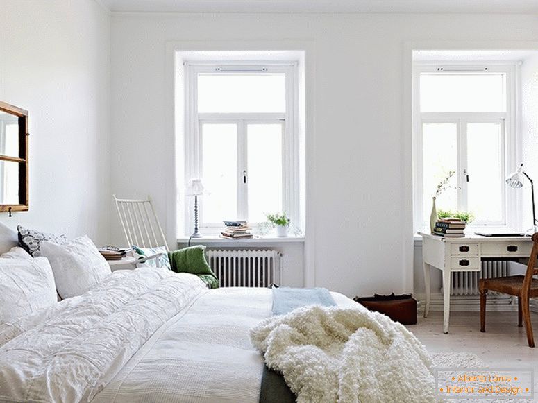 Интериор на модерен спалня в Швеция