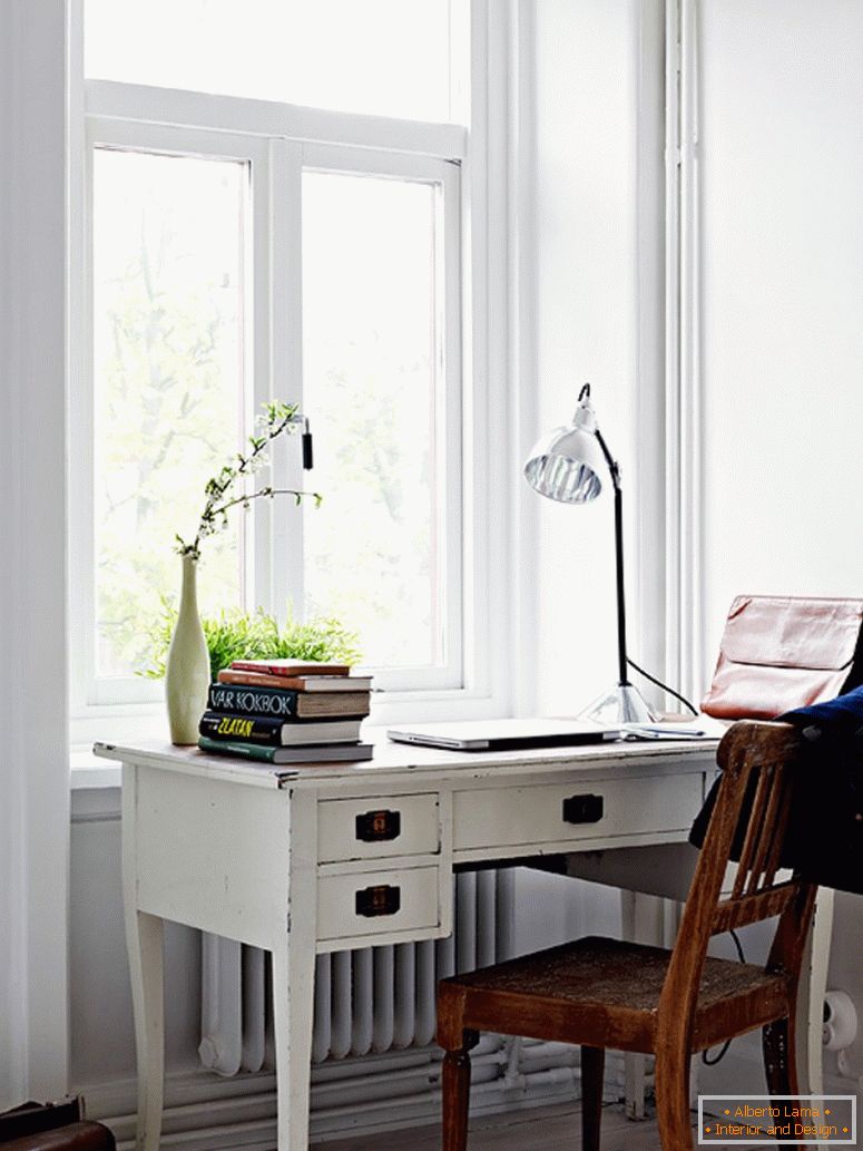 Интериор на модерен апартамент кабинет в Швеция