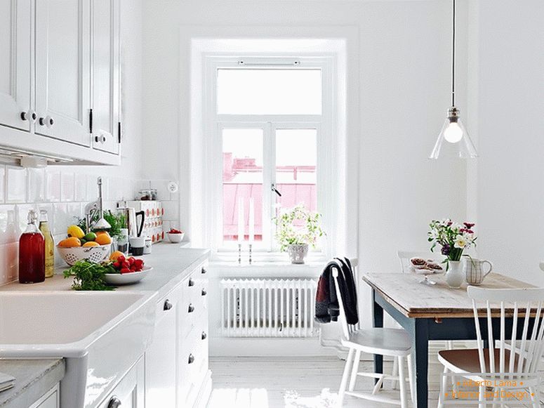 Интериор на модерни кухненски апартаменти в Швеция