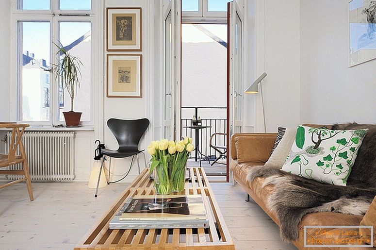 Хол на луксозни малки апартаменти в Швеция