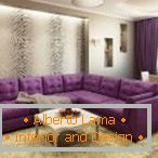 Виолетов ъглов диван