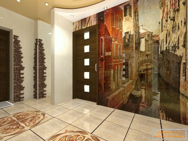 Красив дизайн на коридора с фрески