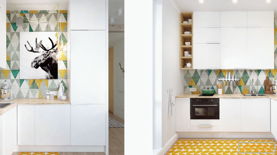 Дизайн на кухненски интериор в малък апартамент в Москва