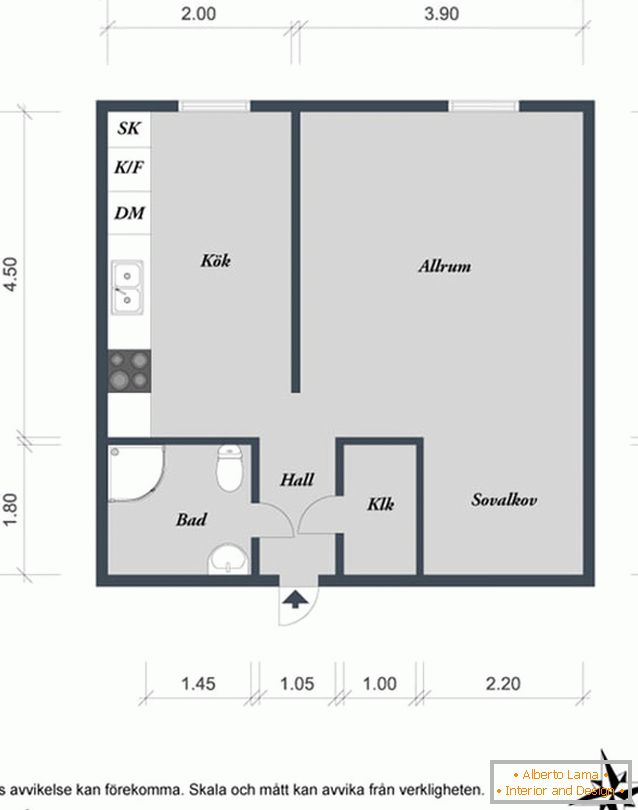 Оформлението на малък апартамент в Гьотеборг