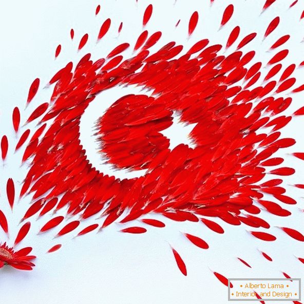 Знаме на Турция от венчелистчета цветя