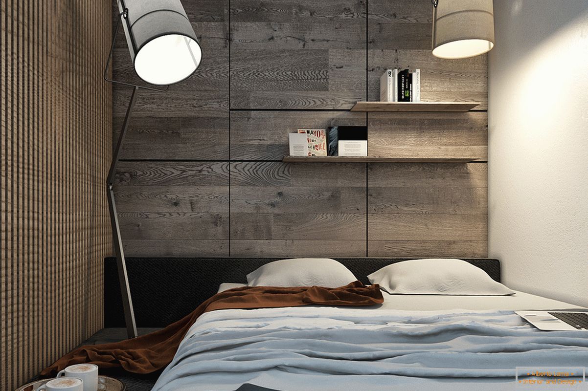 Дизайн на спалня за малък апартамент в скандинавски стил